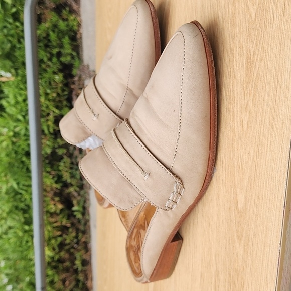 FRYE Ellie Tan/Beige Suede Mules Size 8.5 - Picture 5 of 14